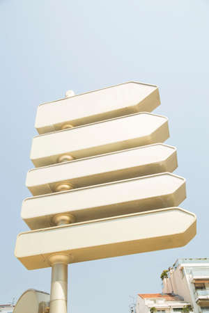 Blank arrow shape signsの写真素材