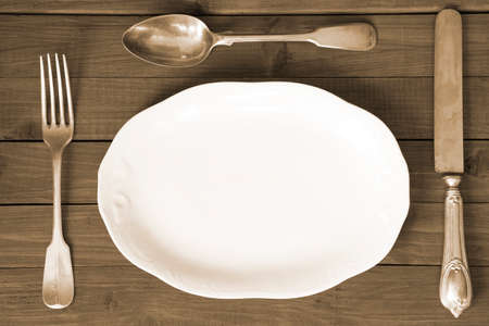 Vintage table setting - toned imageの写真素材