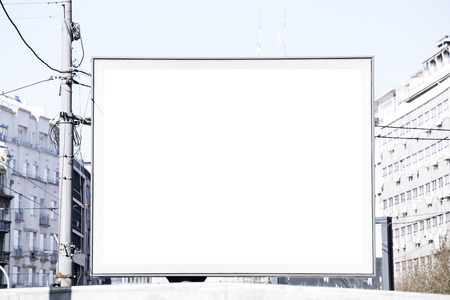 Blank billboard in the city