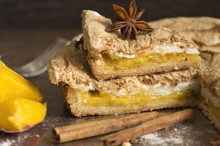 Homemade mango pie with spicesの写真素材