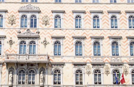 Detail of the facade of Palazzo Storico in Trieste