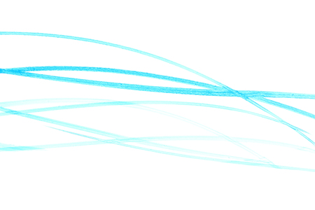 Blue water color lines on white background