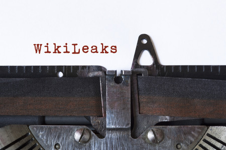 WikiLeaks written on a vintage typewriterの写真素材