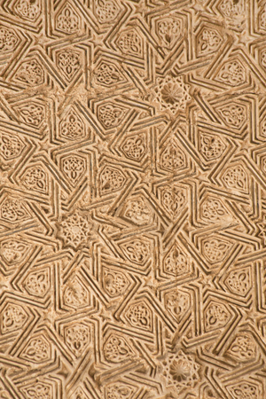 Wooden carved decoration of Alhambra Palace, Spain
