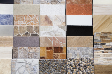 Various ceramic tiles backgroundの写真素材