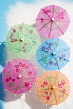 Colorful cocktail paper umbrellasの写真素材