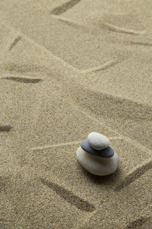 Zen garden with the stack of rocksの写真素材