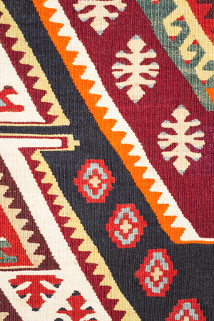 Serbian carpet with the traditional pattern, detail