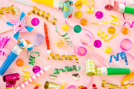 Party accessory on pink backgroundの写真素材