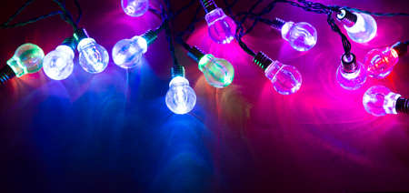 Colorful holiday lights - Christmas and New Year concept