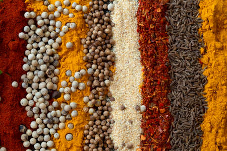 Various spices texture close upの写真素材