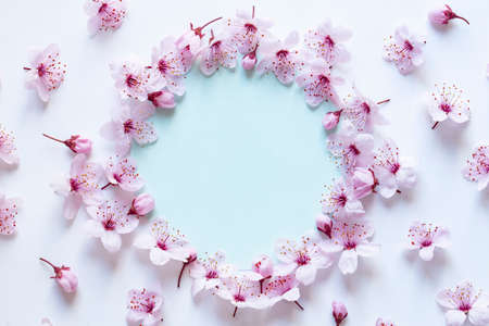 Spring blossom with a blank note