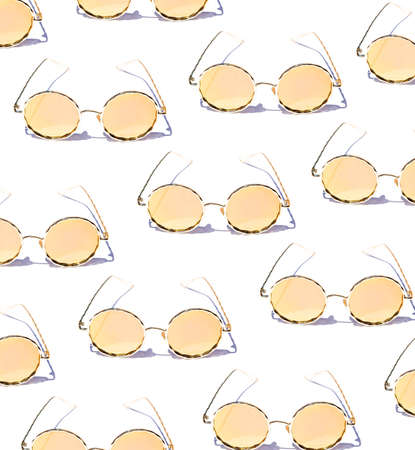 Sunglasses pattern on white background with the shadowsの写真素材