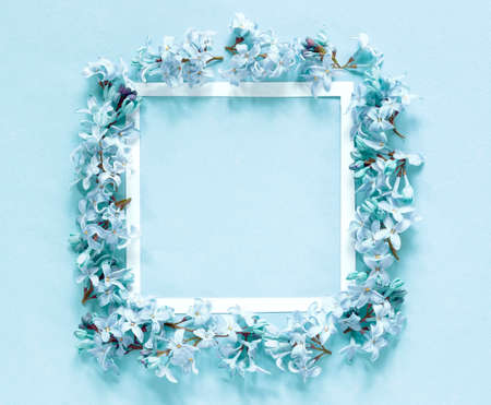 Floral composition with a white frameの写真素材