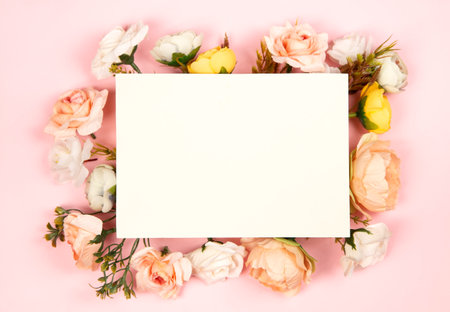 Floral composition with copy spaceの写真素材
