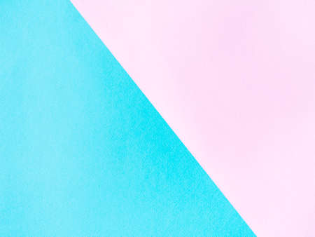 Paper background, blue and pink pastel colours, minimal flat lay composition.の写真素材