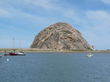 Morro Rock ocean and skiesの写真素材