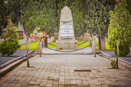AUGUST 2017, THESSALONIKI GREECE: Zejtinlik military cemetary, joined graves of French soldiers fallen in WWIのeditorial素材