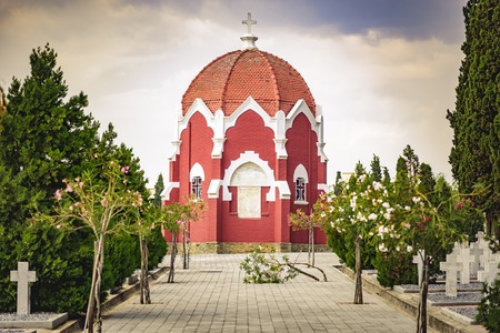 AUGUST 2017, THESSALONIKI GREECE: Zejtinlik military cemetary, joined graves of French soldiers fallen in WWIのeditorial素材