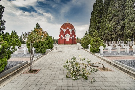 AUGUST 2017, THESSALONIKI GREECE: Zejtinlik military cemetary, joined graves of French soldiers fallen in WWIのeditorial素材
