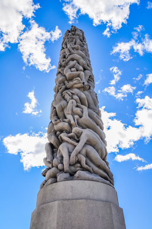 MAY 2015, OSLO NORWAY: Famous Vigeland park, or Frogner park, statues and architectureのeditorial素材