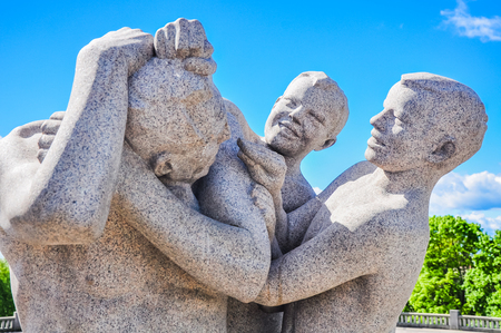 MAY 2015, OSLO NORWAY: Famous Vigeland park, or Frogner park, statues and architectureのeditorial素材