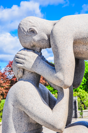 MAY 2015, OSLO NORWAY: Famous Vigeland park, or Frogner park, statues and architectureのeditorial素材