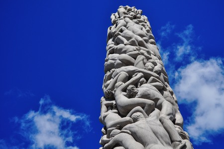MAY 2015, OSLO NORWAY: Famous Vigeland park, or Frogner park, statues and architectureのeditorial素材