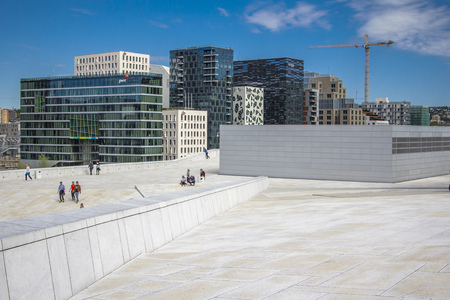 OSLO, NORWAY - JUNE, 2015 -Opera house in Oslo, Norway, conservatory of musicのeditorial素材