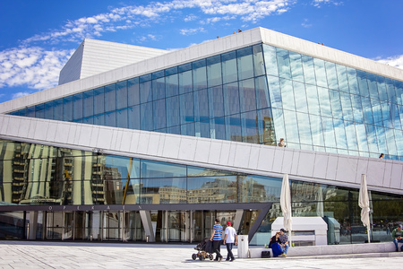 OSLO, NORWAY - JUNE, 2015 -Opera house in Oslo, Norway, conservatory of musicのeditorial素材