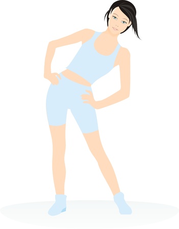 Fitness. Illustration of a young attractive girl exercising.の写真素材