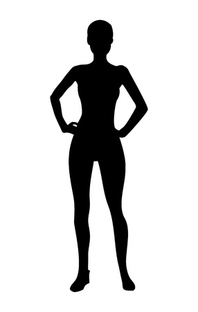 Fitness girl silhouetteのイラスト素材