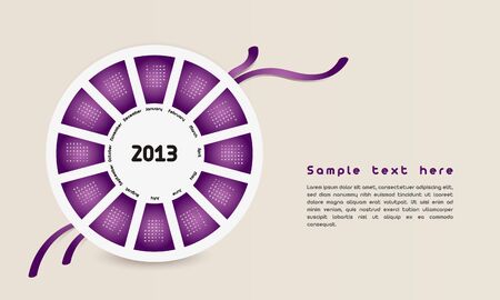 Circular design of colorful calendar for 2013のイラスト素材