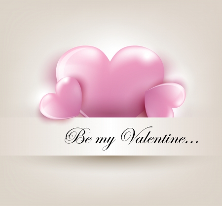 Valentin s Day card with pink heartsのイラスト素材