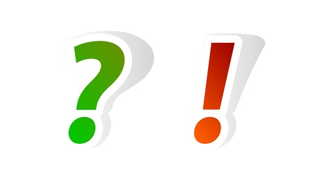 Question and exclamation mark stickersのイラスト素材