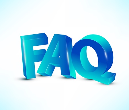 FAQ in blue letters isolated on light backgroundのイラスト素材