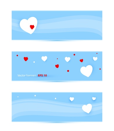 banners with hearts vector illustrationのイラスト素材