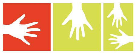 white hands over colored background editable vector illustrationのイラスト素材