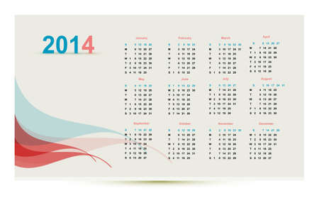 calendar for 2014, editable vector illustrationのイラスト素材