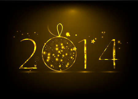 New Year banner. Inscription 2014 vector illustration.のイラスト素材
