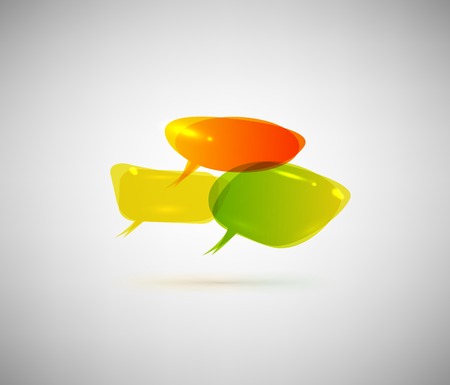 Colorful speech bubbles isolated on gray backgroundのイラスト素材