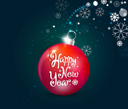 New Year Greeting Card with Christmas ballのイラスト素材
