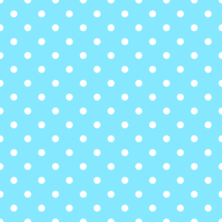 White Polka Dots on Blue Background Seamless Pattern Tileのイラスト素材