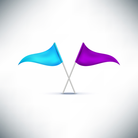 Crossed flags isolated on white background vector illustrationのイラスト素材