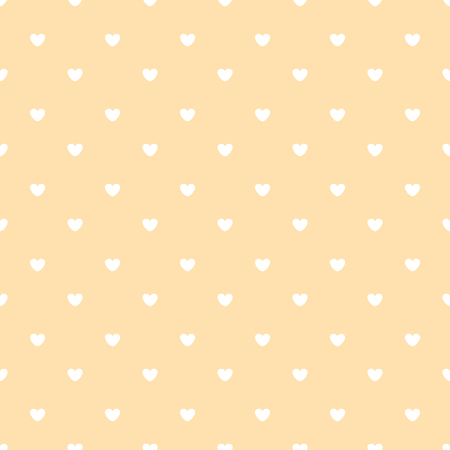 white hearts on peach color background seamless patternのイラスト素材