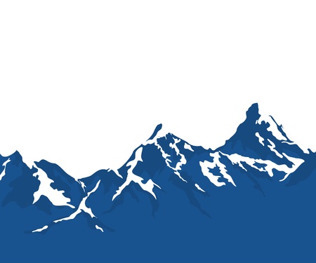snow capped mountains isolated on white backgroundのイラスト素材