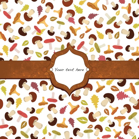 Autumn design card with decorative frame. Vector illustrationのイラスト素材