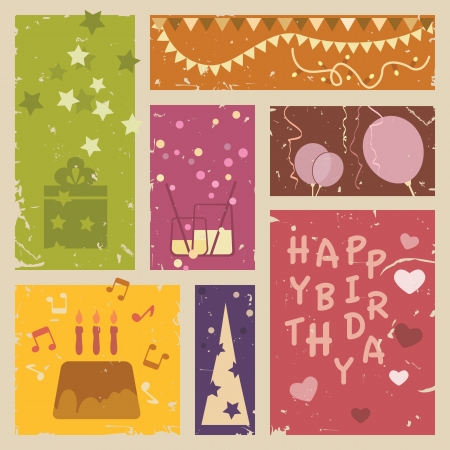 Retro Happy birthday background  Vector illustrationのイラスト素材
