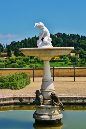 Florence view from Boboli Gardens, Palazzo Pittiのeditorial素材