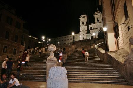 Rome Spanish steps at nightのeditorial素材